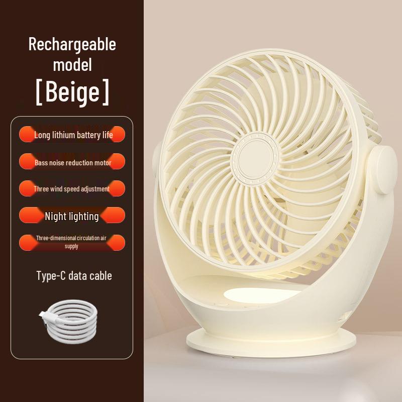 

USB Rechargeable Mini Desktop Fan with Long Battery Life 6-inch Desktop