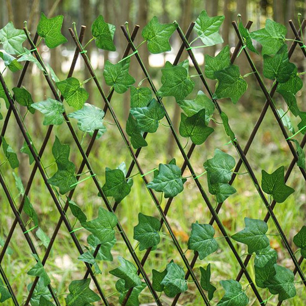 Simulation Fence Fence Telescopic Fence Fake Flowers Green Leaves Outdoor Garden Fence Wall Guardrail Decorative Leaves Blocking Plants Small