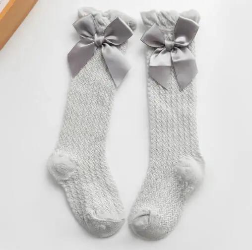 0-3T Newborn Baby Girl Bowknot Middle Tube Socks Bow Knee High Long Cotton Lace Baby Socks Comfortable Children Princess socks