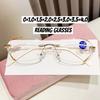 Unisex luxe diamant leesbril heren dames stijlvolle verrekijker bril op sterkte trendy randloze hyperopie bril