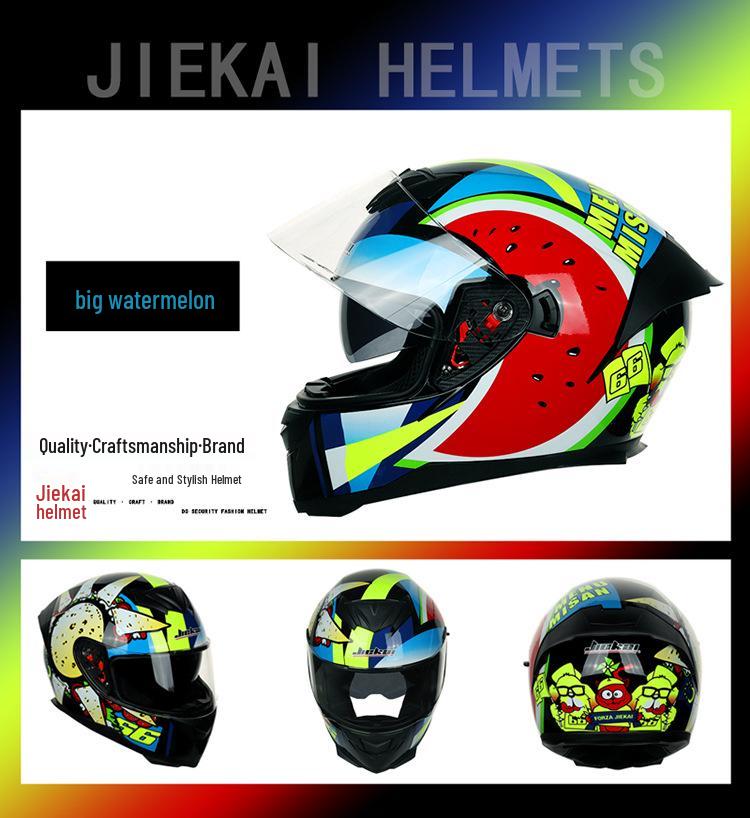 Jiekai Full Face Motorcycle Helmet – Unisex, All-Season, Cool and Safe Racing Design