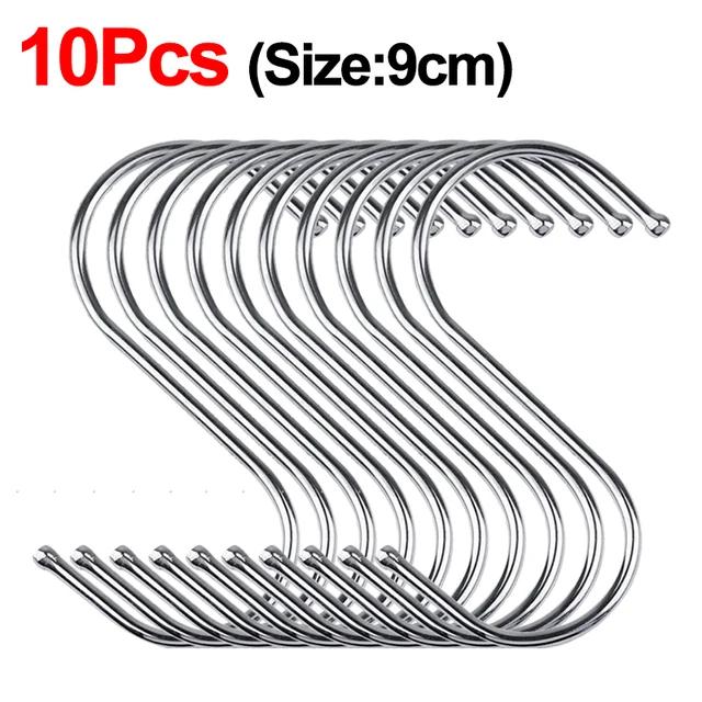 10/2PCS Stainless Steel S Shaped Hook Multi-function Metal Hanging Hook Clothing Hanger Clasp Holder Home Kitchen Storage Tool