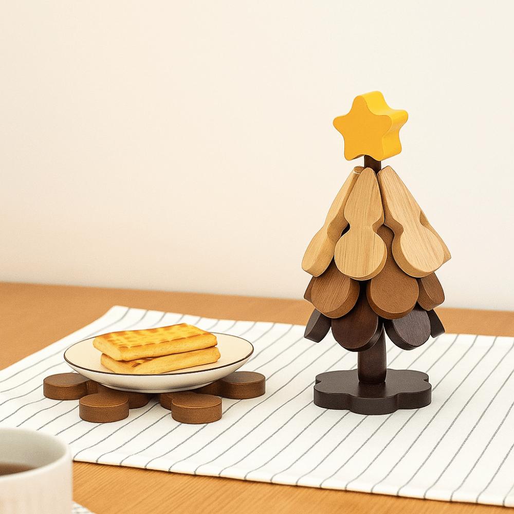 Foldable Placemats Heat Resistant Pot Holder Christmas Tree Coasters  Dining Table