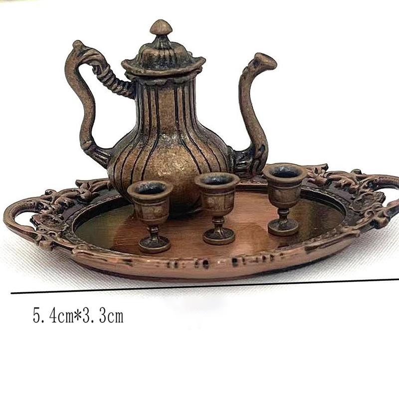 1 Set Diy Accessories Dollhouse Miniature Tableware Porcelain Simulation Mini Retro Tea Cup Set Playhouse Toys