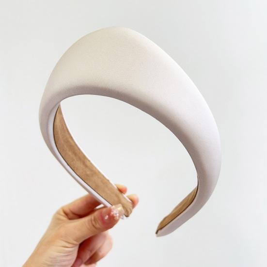 Women Headband Wide Brim Satin Triangle Headband Face Shaping Makeup Washing Hair Hoop Non-Painful Daily Hair Accessory
