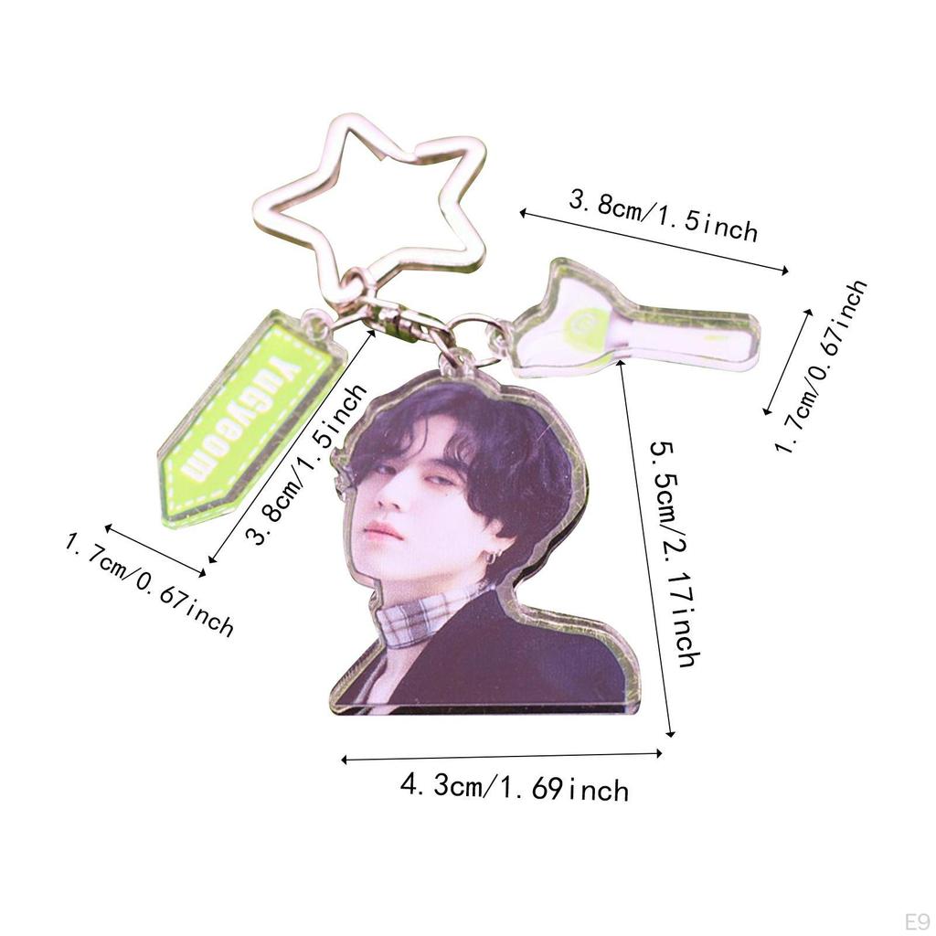 Acrylic Keychain Portable Versatile Adorable Keyring for Women Birthday Gift Style A