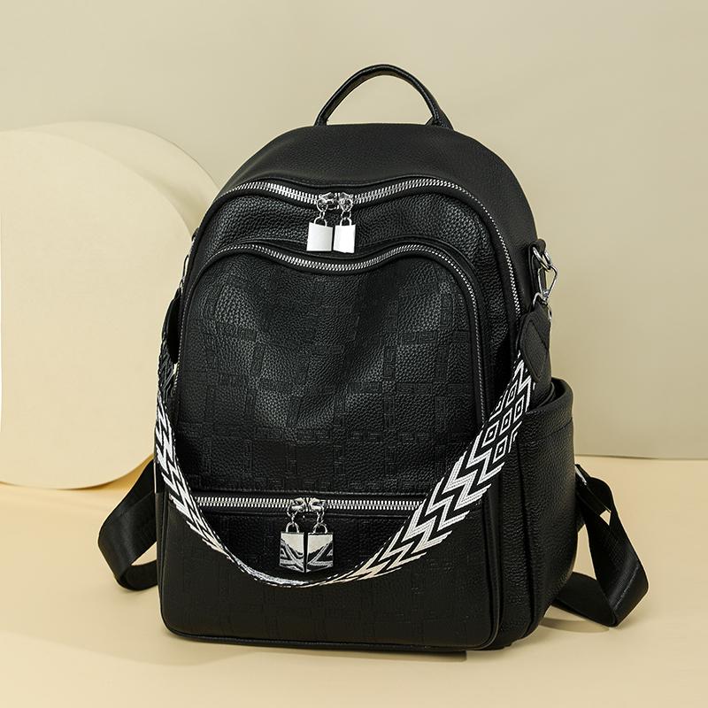 Women's PU Backpack Outdoor Travel Large Capacity Backpack Multi-function Shoulder Bag