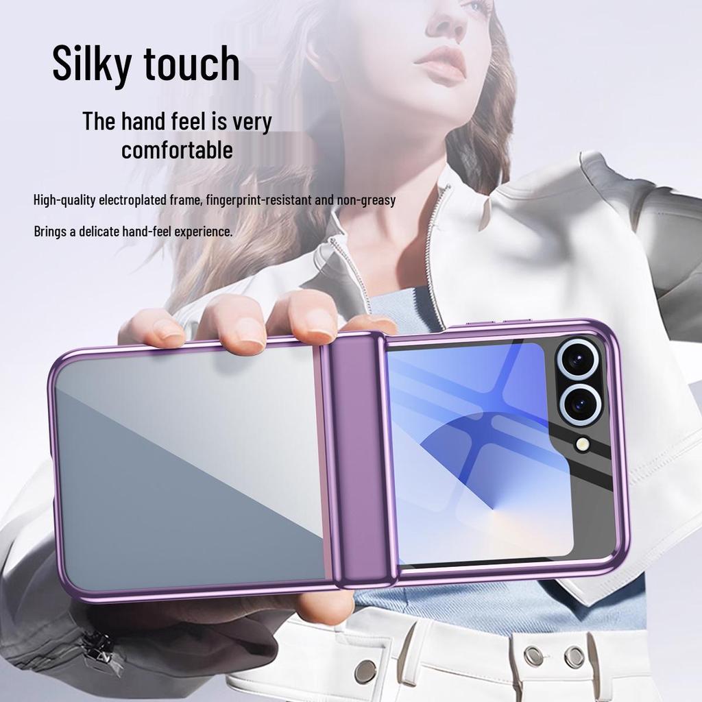 Samsung Z Flip6 Electroplated Full Coverage Drop-proof Case with Integrated Hinge Film