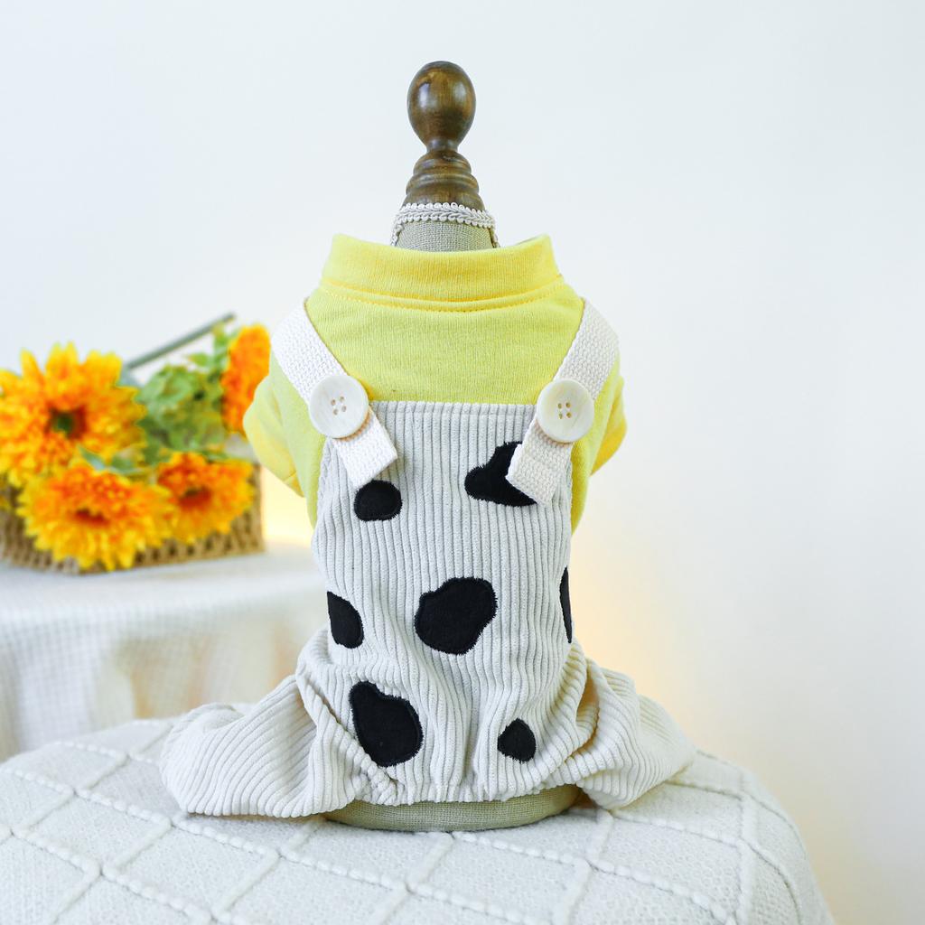PETCIRCLE Pet Circle Dog Quad Pet Clothing Clothing Corduroy Good Friends Overalls Collection