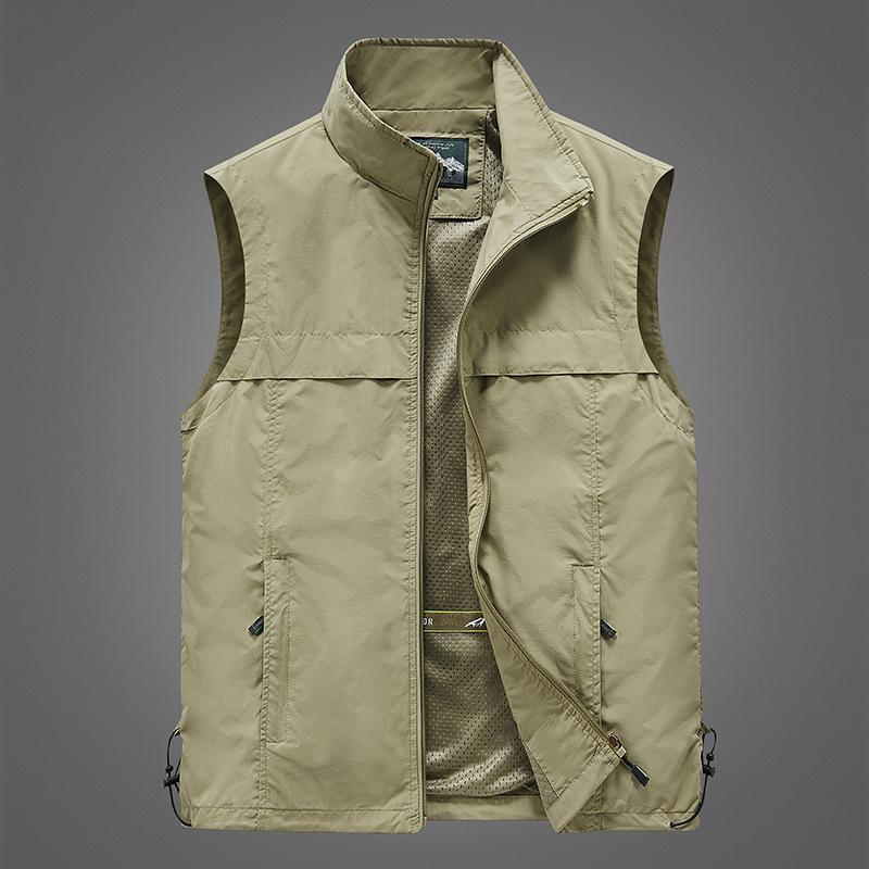 Men's Spring/Autumn Outdoor Photography Fishing Vest - Lightweight, Casual, Middle-Aged Workwear