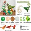 45pcs Jungle Dinosaur Party Balloons Set Mini Dinosaur Balloon Cream White Number Ballon Kids 1 2 3 4 5Year Birthday Party Decor