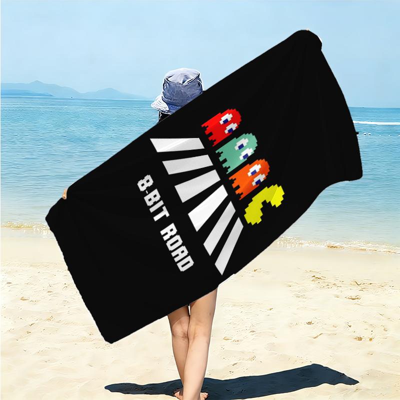 1Pc Pacman Classic Start Beach Towel Microfiber Beach Towel Thin Absorbent For Beach Swimming Yoga Bath Sports 091788