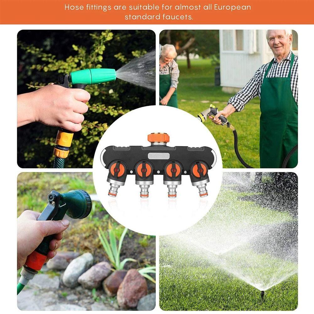 Splitter Design 4-Way Faucet Diverter Tap Connector Hose Connector Splitter Garden Watering