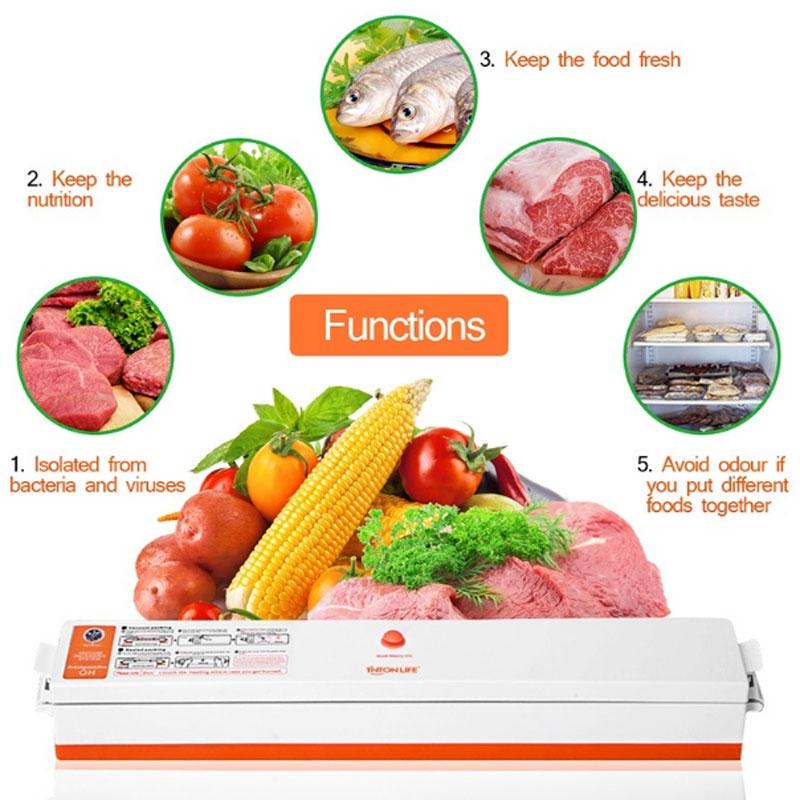 Household Food Vacuum Sealer Packaging Machine Film Sealer Vacuum Packer with 10Pcs Bags