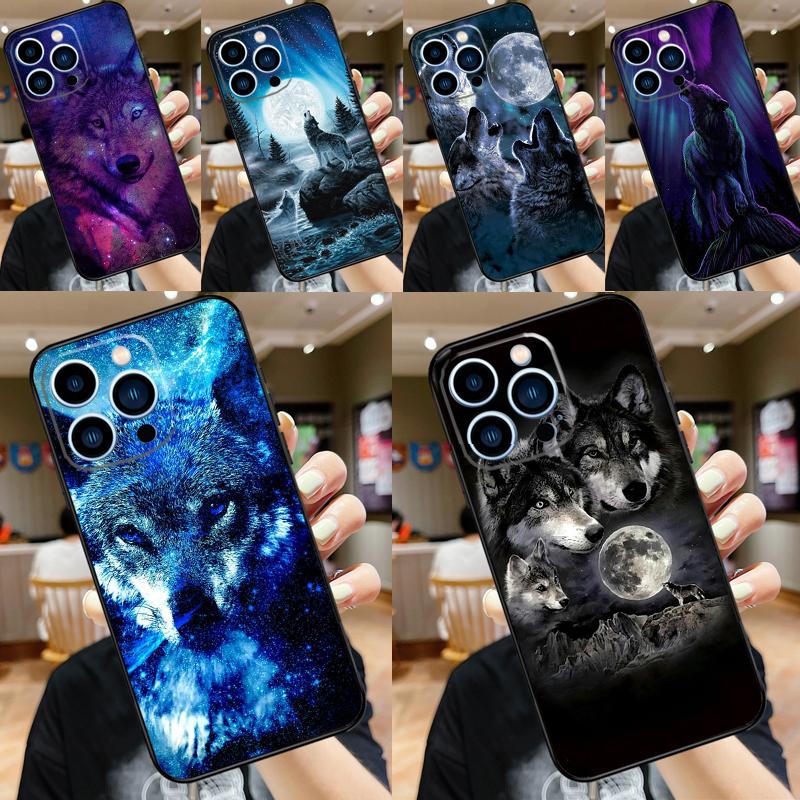 Animal Wolf Galaxy Soft Case For iPhone 16 15 Pro Max 14 Plus 13 12 Mini 11 XS Max X XR 7 8 Back Cover