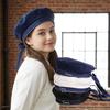 Japanese School Style Fashion Ribbon Octagonal Cap Women Letter Embroidery White Beret Hat Bowknot Tie Uniform Hat Sailor Hat