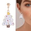 Dangle Holiday Earrings Christmas Santa Reindeer Earrings for Women Bell Snowflake Asymmetric Stud Earrings Party Decor