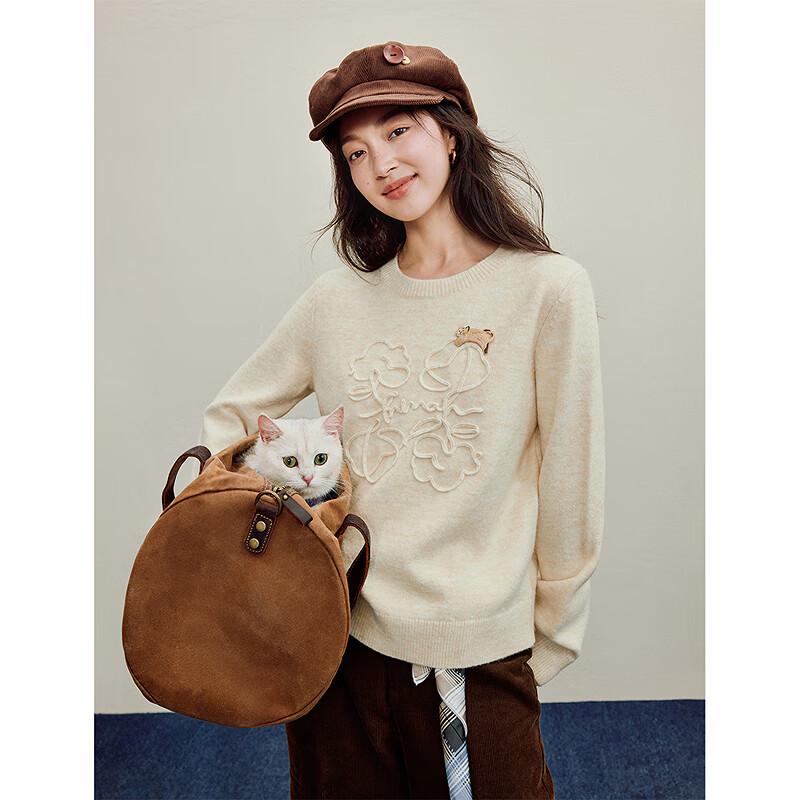 

Inman Embroidered Brushed Knit Pullover Sweater XL