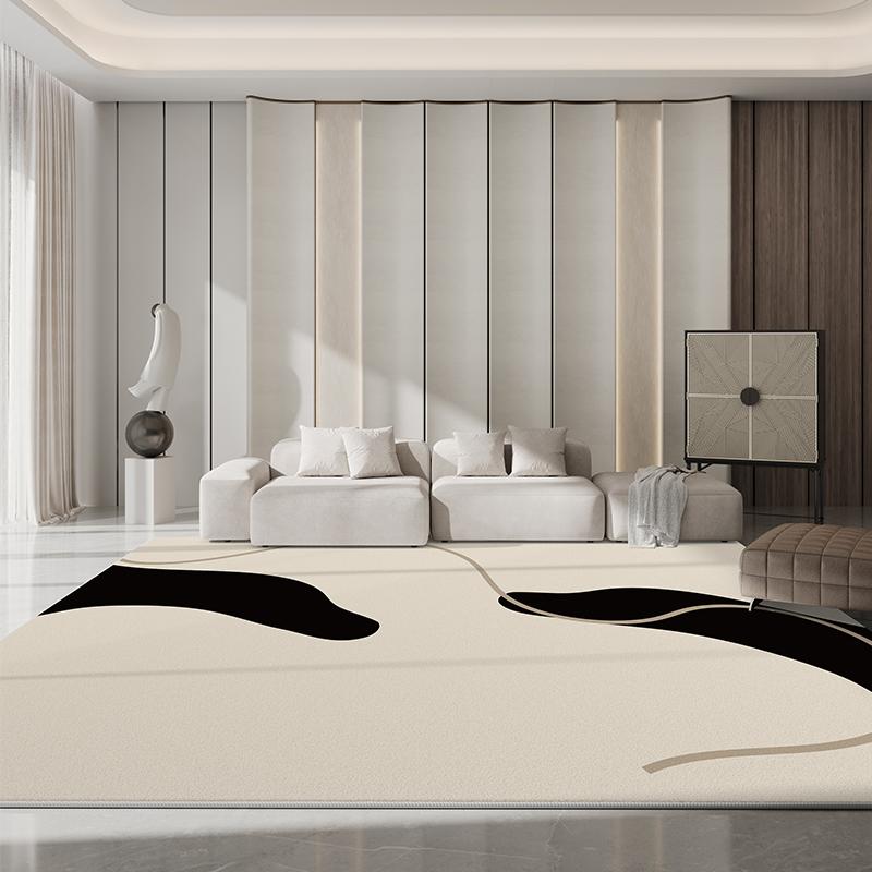 Minimalist Living Room Decoration Black White Carpet Large Area Bedside Rug Fluffy Soft Plush Floor Mat Luxury Rugs for Bedroom