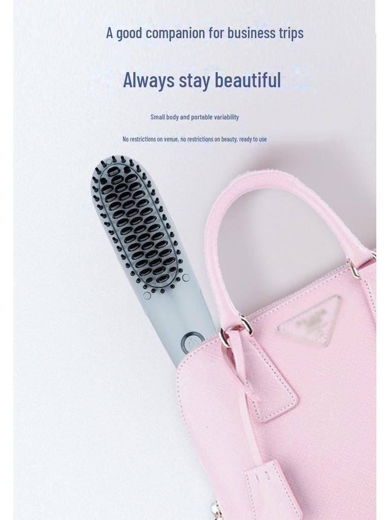 Mini Portable Dual-Purpose Hair Straightening and Curling Comb - Gentle On Hair