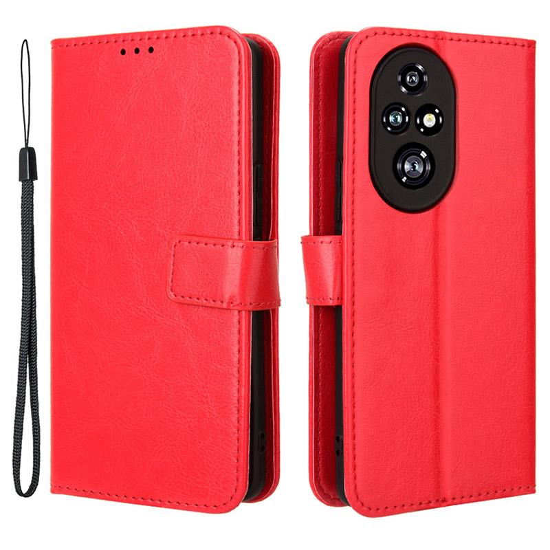 For Honor 200 Pro 5G Case Crazy Horse Texture Leather Phone Cover 3 Card Slots