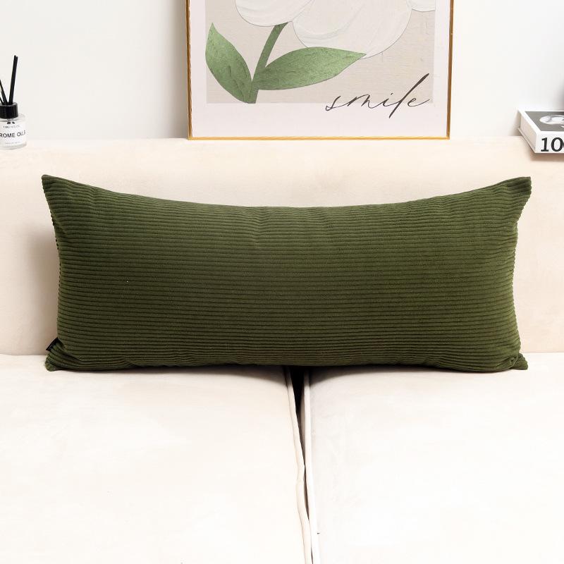 Corduroy Lumbar Throw Pillow with Removable & Washable Cover