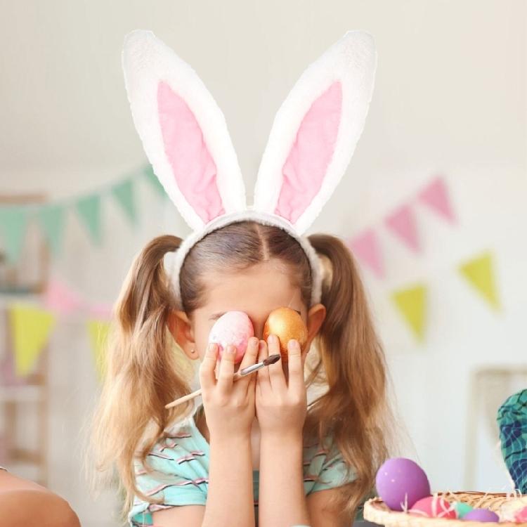 Easter Rabbits Ear Hair Hoop Costume Accessories Rabbit Headwear Makeup Decorations Cute Plush Rabbit Hairband Headband