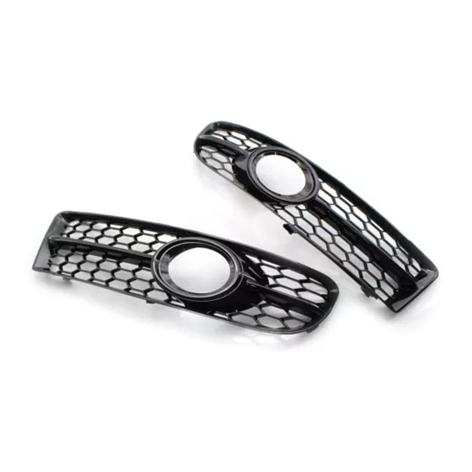 Front Bumper Honeycomb Fog Grille Cover For A4 B7 S-Line S4 2005-2008 Black