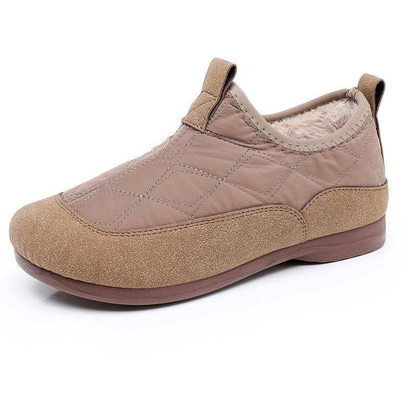 Old Beijing Winter Cloth Shoes Women's Velvet Soft-soled One-pedal Cotton Shoes Casual Fashion Versatile Warm Flat-soled Doudou Shoes