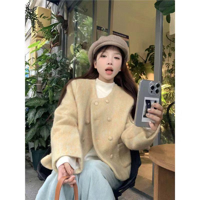 Women s Double-Breasted Casual Spring Jacket - French Style 2025 S (40-50 kg)