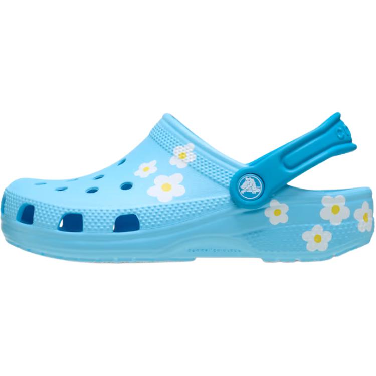 Crocs Classic Daisy Clog Comfortable Versatile Slip-Resistant Durable Low-Top Sandals Kids clogs Blue 211257-4WD