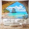 Cave Reef Sea View Tapestry Wall Hanging Natural And Minimalist Scenery Bohemian Art Modern Style Home Decor