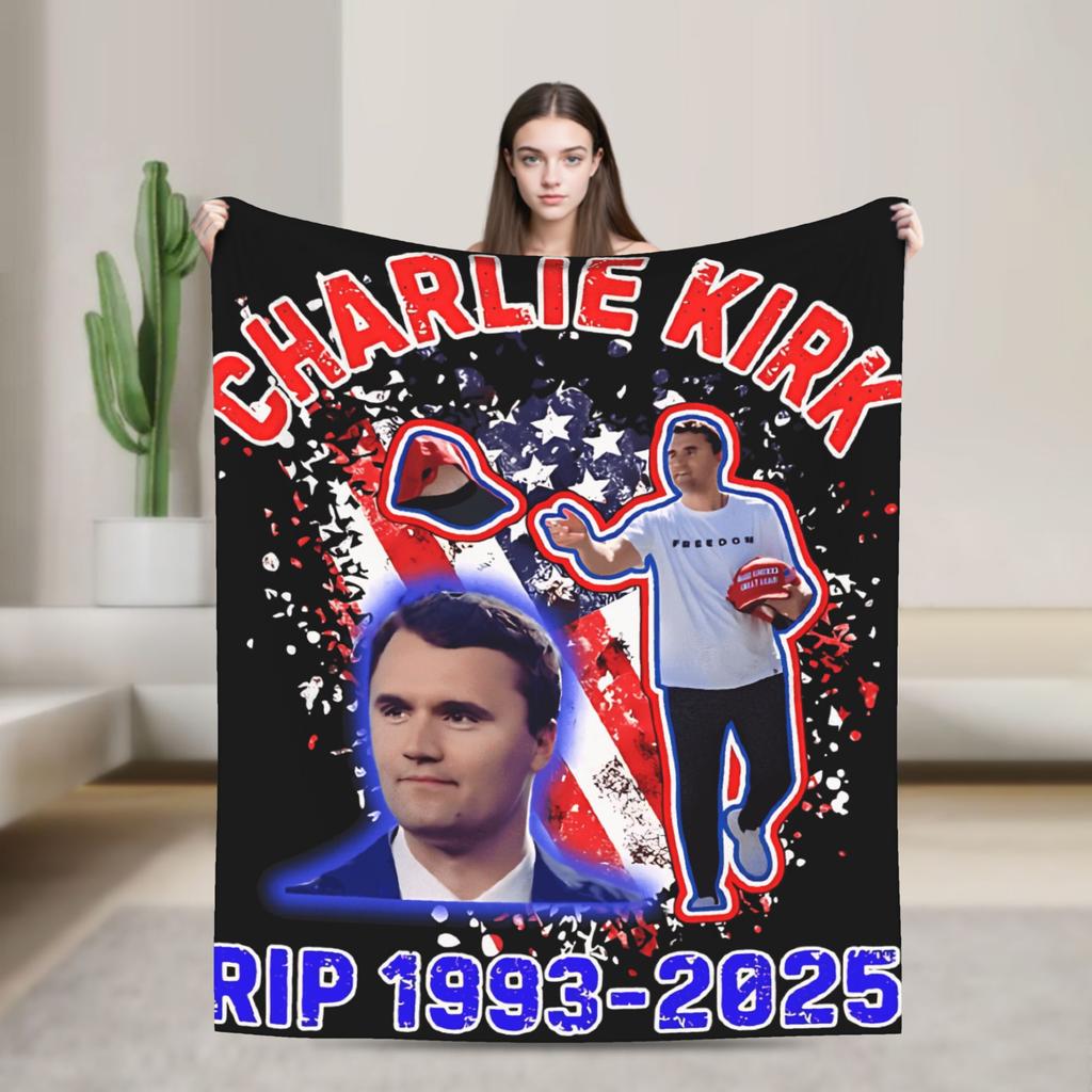 Charlie Kirk Plush Blankets Child Flannel Bedding Throws For Couch Chair Super Warm Design Quality Bedspread Gift