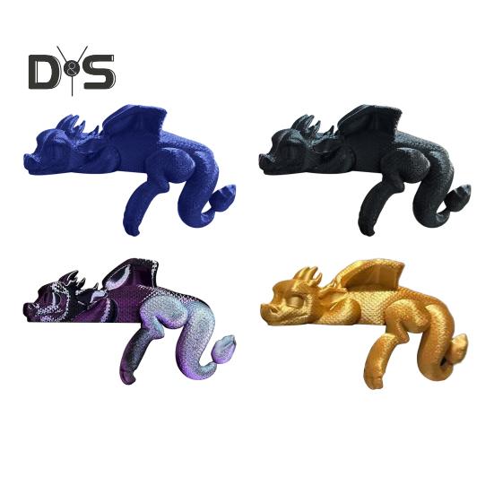 Sleeping Dragon Bookshelf Decor 3D Printed Dragon Figurine Book Nook Sleeping Dragon Shelf Decoration for Book Lovers And Fantasy Enthusiasts