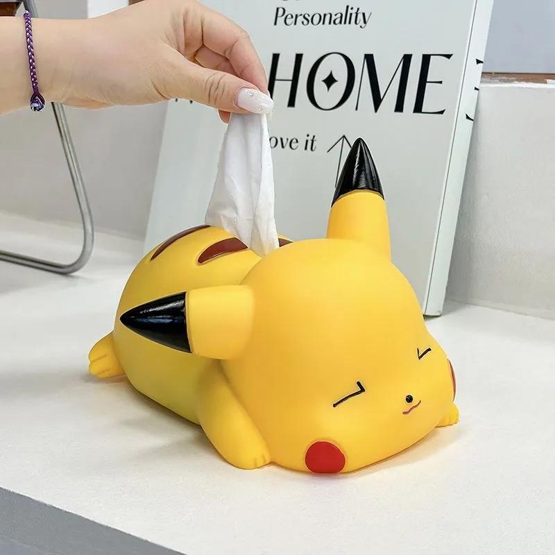 Cute Anime Pokemon Pikachu Tissue Box Home Decoration Trendy Toys Desktop Creative Ornament Dolls Funny Peripheral Products Gift