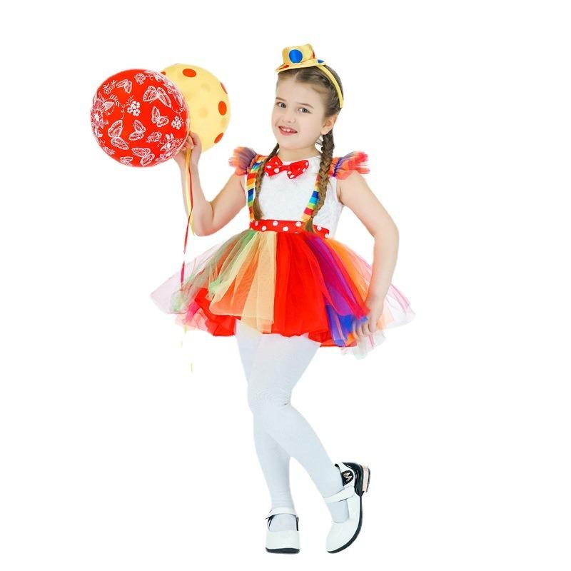 Girls Stage Performance Costumes Makeup Ball Cosplay Costumes Party Costumes Little Girls Colorful Dresses