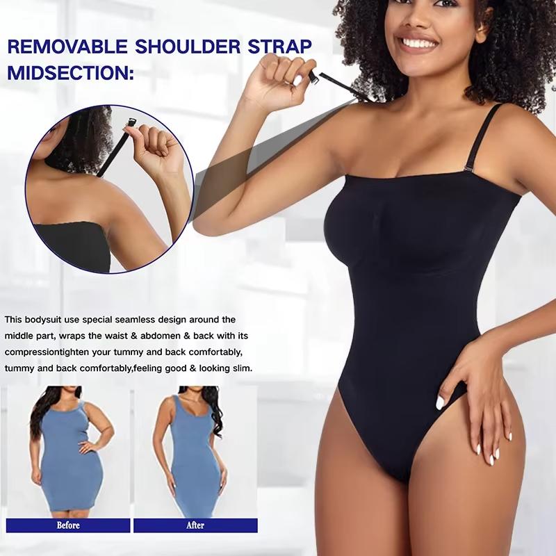 Schulterfreier Body Shapewear Damen Bauchkontrolle Taillentrainer Strings Body Shaper Schlankheitsunterwäsche Korsett Fajas Colombianas
