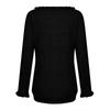 Women's Casual Color Ruffled Round Neck Loose Long-sleeved Woolen Top