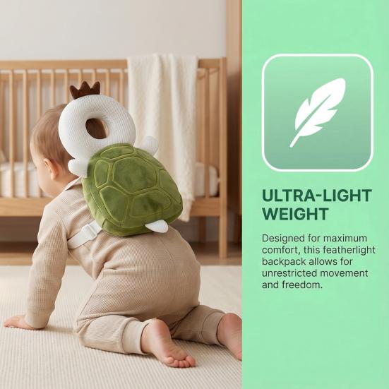 Baby Head Protector Backpack, Cute Animal Soft Cushion Prevents Babies Backward Fall, Breathable Stuffed Backpack Pad for Toddlers Head Protection