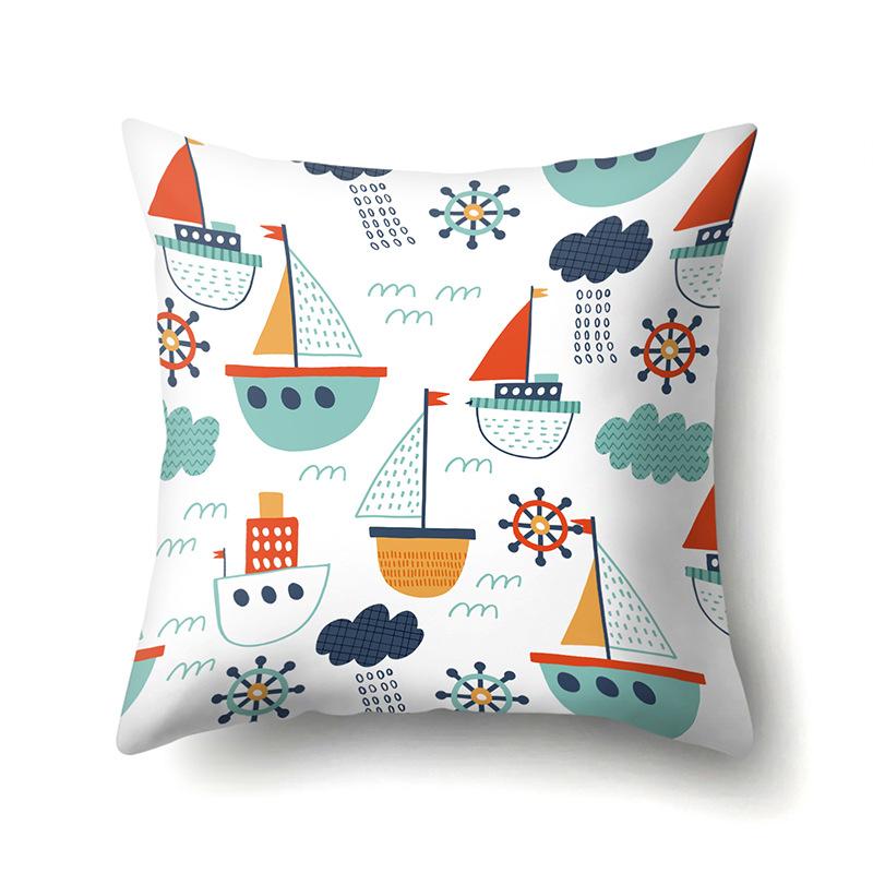Geometric Creative Single-Sided Pillow Cover Living Room Sofa Cushion Cover Polyester Pillow Cover Office Waist Cover