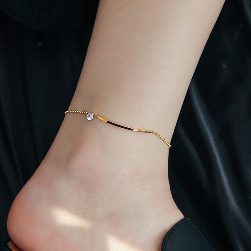 Simple Titanium Steel Anklet Women'S Advanced 18K Anklet  Love Anklet Accessories Gift