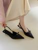Gentle ballet, pink bow word Mary Jane sandals women's empty half-bag head shoes