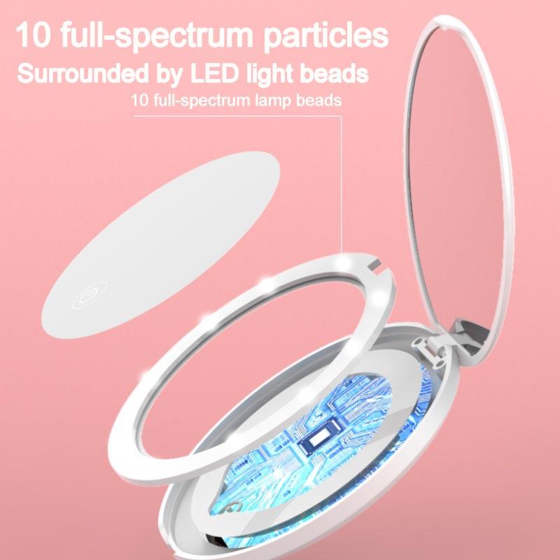 New Make Up Mirror with Lighting Small Led Tabletop Mirror Magnifying Women's Pocket Mirror HUAZJ03
