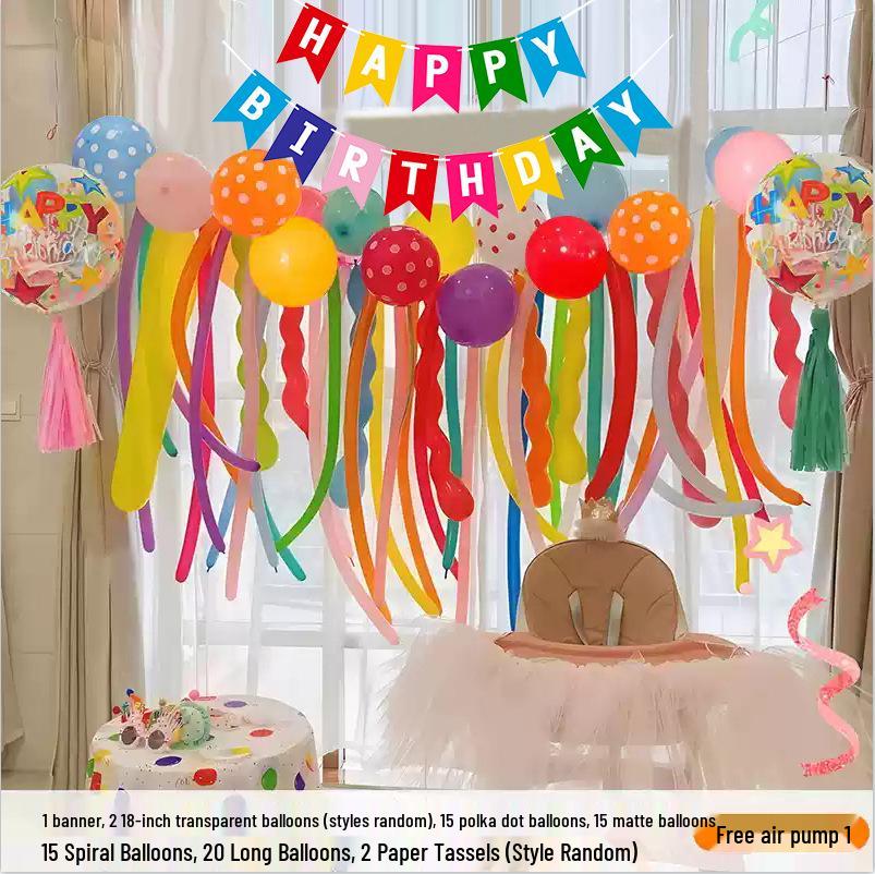 Colorful Thickened Spiral Twist Balloons for Baby's First Birthday Decoration