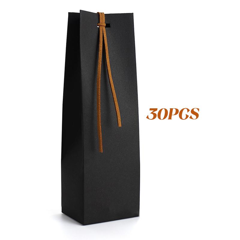 

30pcs Wedding Companion Gift Box Christmas Wedding Party Favor Bags Candy Gift Mini Paper Packing Bags With Leather Rope 5x4x16.5cm
