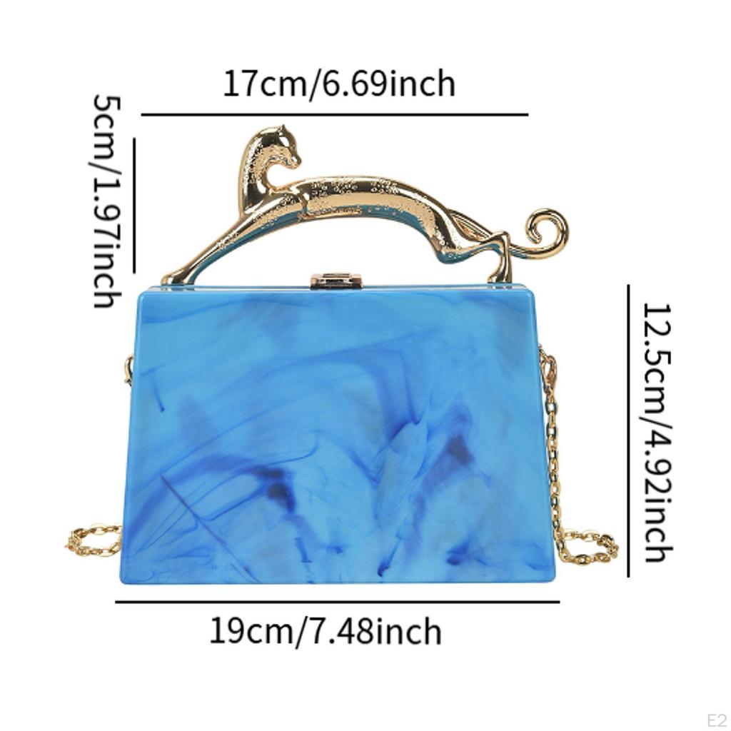 Women Acrylic Purse Crossbody Bag Box Clutch for Engagement Birthday Wedding
