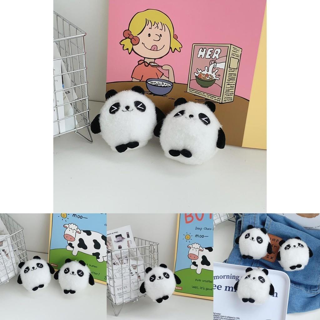 Adorable Panda Plush Toy Keychain Cute Black And White Stuffed Animal Bag Charm