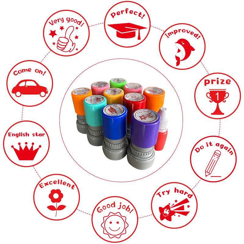 English Teacher's Grading Stamp: Encouragement and Praise for Primary Students