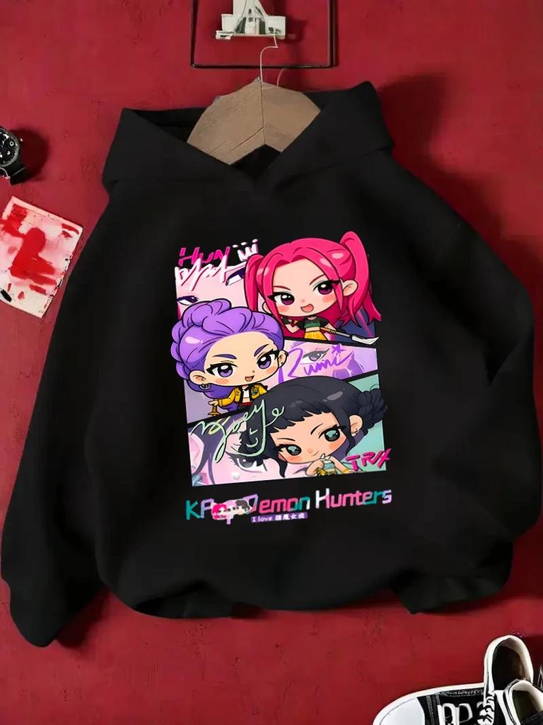 KPop Hunter Rumi Derpy Cartoon Girls Boy Hooded Sweatshirt Warm Children's Wave Fashion Casual Tops Casual Girls Clothing