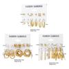 IF ME Fashion Butterfly Gold Earring Set Retro Pearl Pendant Stud Earrings Women Jewelry Accessories